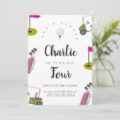 ゴルフ誕生日パルティー誕生日招待状ガールズ 招待状 (スタンド正面)