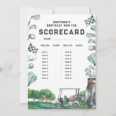 ゴルフ誕生日パルティー | 18穴スコアカードスコアカード 招待状 (正面)