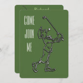 ゴルフ誕生日パーティーの招待 招待状 (正面/裏面)