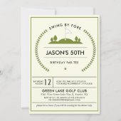 ゴルフ誕生日パーティーへの招待 招待状 (正面)
