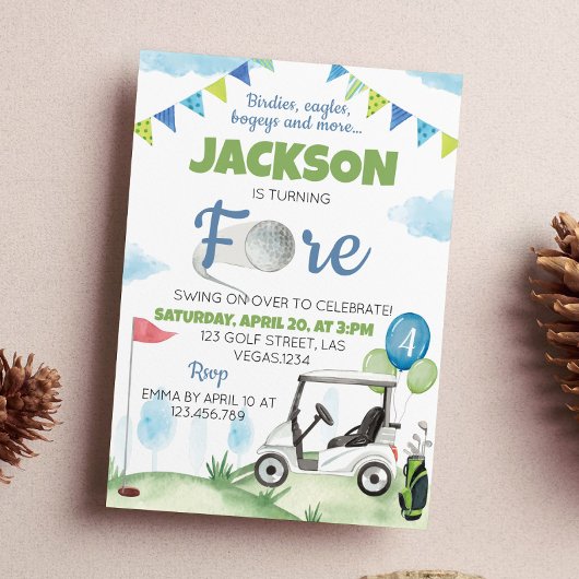 ゴルフ誕生日パーティーへの招待 招待状