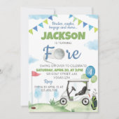 ゴルフ誕生日パーティーへの招待 招待状 (正面)