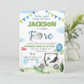 ゴルフ誕生日パーティーへの招待 招待状 (スタンド正面)