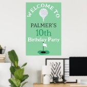 ゴルフ誕生日パーティーへようこそ ポスター (ホームオフィス)