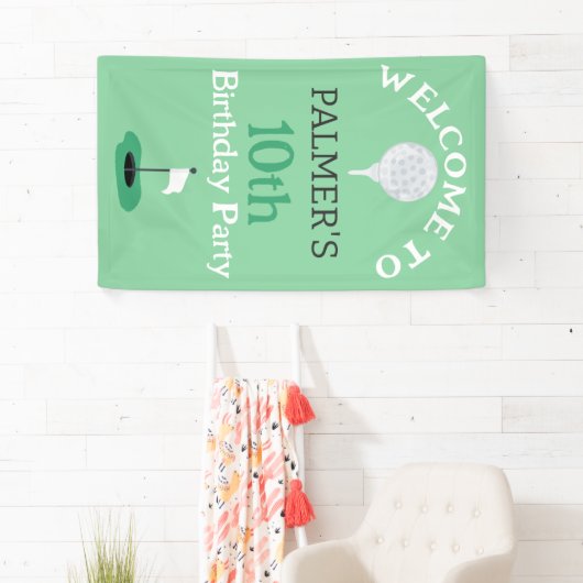 ゴルフ誕生日パーティーへようこそ 横断幕 (インサイチュ)