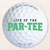 ゴルフ誕生日パーティーライフ・オブ・ザ・パー・ティー50th Day ラウンドペーパーコースター (正面)