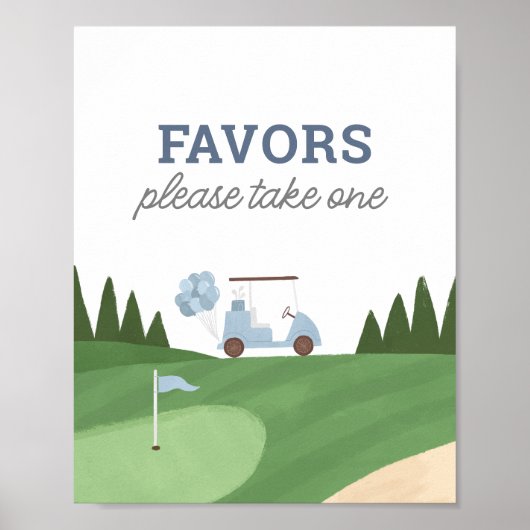 ゴルフ誕生日パーティー好意サイン ポスター (正面)