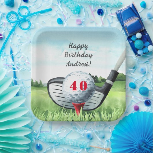 ゴルフ誕生日パーティー私はパー・ティーしよう!紙プレート ペーパープレート (パーティー)