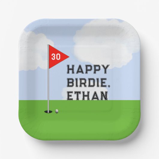 ゴルフ誕生日パーティー ペーパープレート (正面)