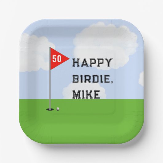 ゴルフ誕生日パーティー ペーパープレート (正面)