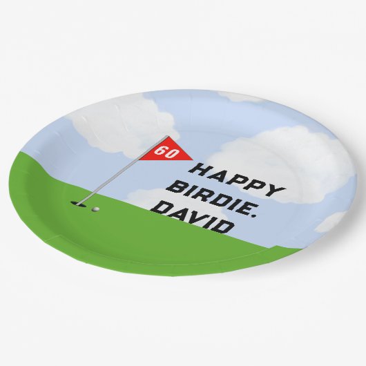 ゴルフ誕生日パーティー ペーパープレート (アングル)