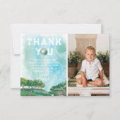 ゴルフ誕生日パーティー |写真ありがとう サンキューカード (正面)