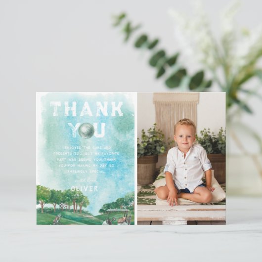 ゴルフ誕生日パーティー |写真ありがとう サンキューカード (スタンド正面)