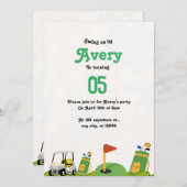 ゴルフ誕生日パーティー 招待状 (正面/裏面)