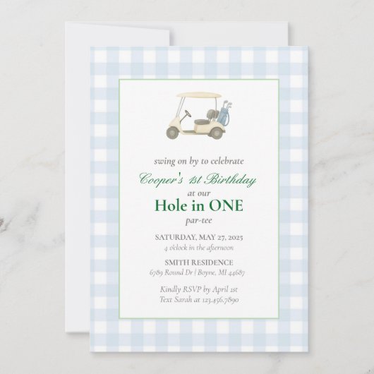 ゴルフ誕生日パーティー 招待状 (正面)