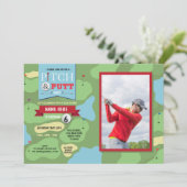 ゴルフ誕生日フォトパットおもしろいゴルフ招待状 招待状 (スタンド正面)