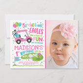 ゴルフ誕生日ホールインワンゴルフ第1誕生日パーティー 招待状 (正面)