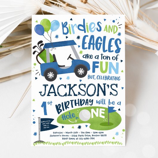 ゴルフ誕生日ホールインワンゴルフ1回目の誕生日パーティー 招待状