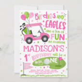 ゴルフ誕生日ホールインワンゴルフ1回目の誕生日パーティー 招待状 (正面)