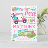 ゴルフ誕生日ホールインワンゴルフ1回目の誕生日パーティー 招待状 (スタンド正面)