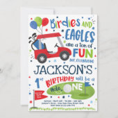 ゴルフ誕生日ホールインワンゴルフ1歳誕生日パーティー  招待状 (正面)