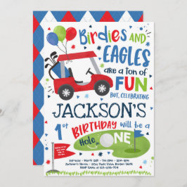 ゴルフ誕生日ホールインワンゴルフ1歳誕生日パーティー  招待状