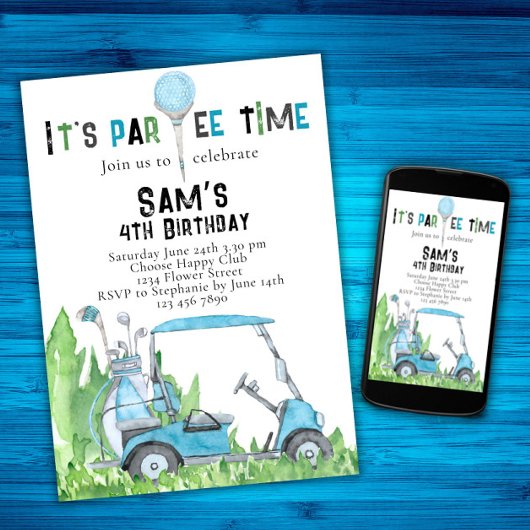 ゴルフ誕生日招待状ゴルフ誕生日パルティー 招待状