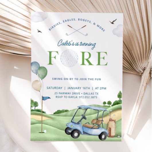ゴルフ誕生日招待状4thゴルフバースデーパーティー 招待状