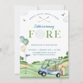 ゴルフ誕生日招待状4thゴルフバースデーパーティー 招待状 (正面)