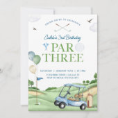 ゴルフ誕生日招待状、第3回ゴルフバースデーパーティー 招待状 (正面)