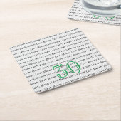 ゴルフ誕生日30レッツボギーおもしろいゴルフボール スクエアペーパーコースター (アングル)