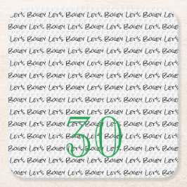 ゴルフ誕生日30レッツボギーおもしろいゴルフボール スクエアペーパーコースター