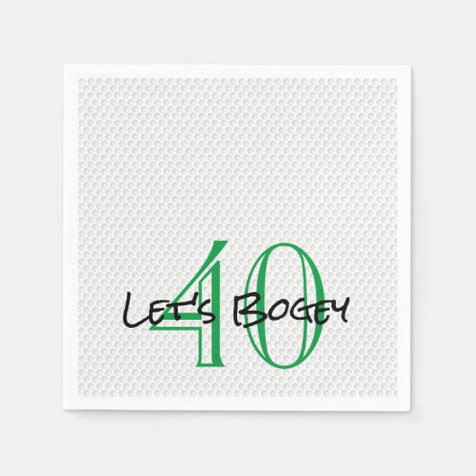 ゴルフ誕生日40レッツボギーゴおもしろいルフボール スタンダードカクテルナプキン (正面)