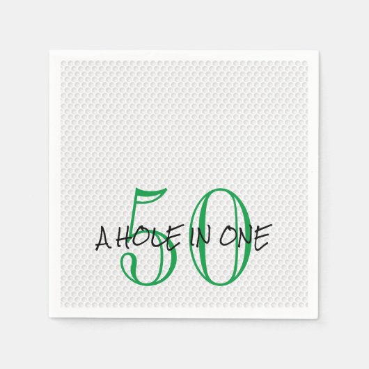 ゴルフ誕生日50ワンゴルフボールの穴おもしろい スタンダードカクテルナプキン (正面)