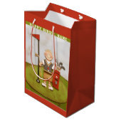 ゴルフ誕生日 ミディアムペーパーバッグ (裏面アングル)