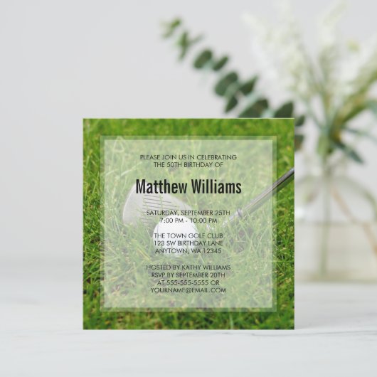 ゴルフ誕生日 招待状 (スタンド正面)