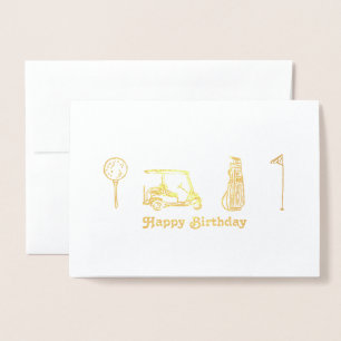 ゴルフ誕生日 箔カード