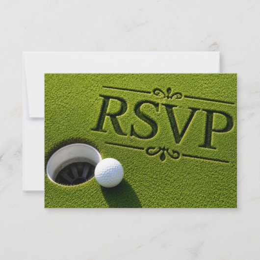 ゴルフ返信ハガキ RSVP ゴルフ 結婚式 RSVP ポストカード (正面)
