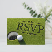 ゴルフ返信ハガキ RSVP ゴルフ 結婚式 RSVP ポストカード (スタンド正面)