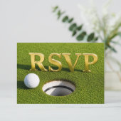 ゴルフ返信ハガキ RSVP ゴルフ 結婚式 RSVP ポストカード (スタンド正面)