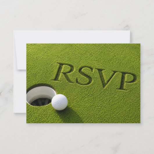 ゴルフ返信ハガキ RSVP ゴルフ 結婚式 RSVP ポストカード (正面)