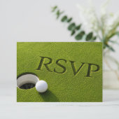 ゴルフ返信ハガキ RSVP ゴルフ 結婚式 RSVP ポストカード (スタンド正面)