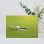 ゴルフ返信ハガキ RSVP ゴルフ 結婚式 RSVP ポストカード (スタンド正面)