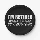 ゴルフ退職したでない限り ペーパープレート (正面)