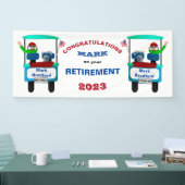 ゴルフ退職したカートでさよならを振るゴルフ 横断幕 (トレードショー)