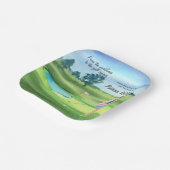 ゴルフ退職した場の水彩画ゴルフ女子 ペーパープレート (傾斜あり)