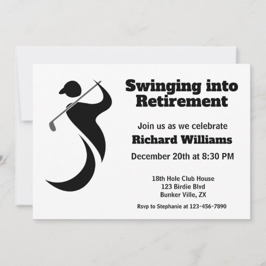 ゴルフ退職した選手のモダンスイング 招待状 (正面)