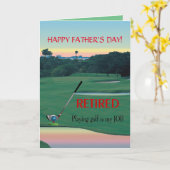 ゴルフ退職した「遊ゴルフは私の仕事」 カード (黄色い花)