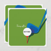 ゴルフ退職のパーティの招待状-振動を得て下さい 招待状 (正面/裏面)