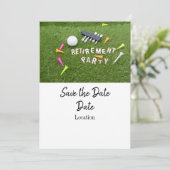 ゴルフ退職日をカラフルTeesで保存 招待状 (スタンド正面)
